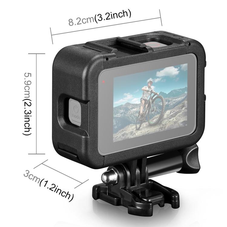 PULUZ Frame Expansion PA Cage with Side Interface Cover for GoPro HERO12 Black /11 Black /10 Black /9 Black(Black)