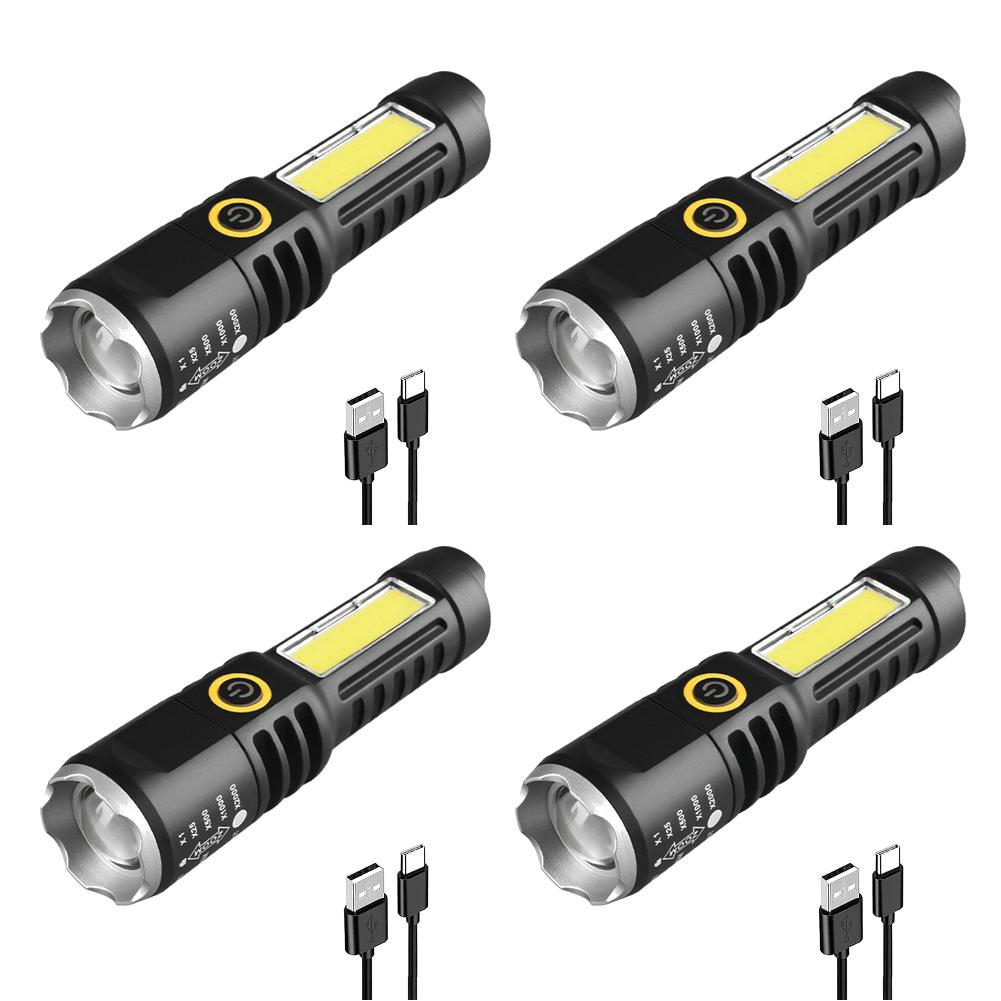 1-6PCS Mini LED Flashlight COB+XPE Portable Flashlight Camping Light Focus Light Torch Outdoor Waterproof Emergency Pocket Light