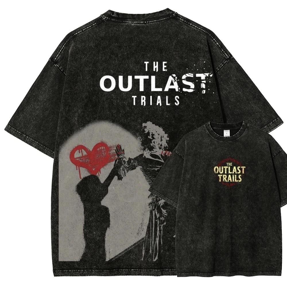 Футболка The Outlast Trials с графическим принтом ВИДЕОИГРА Хлопковые футболки XL