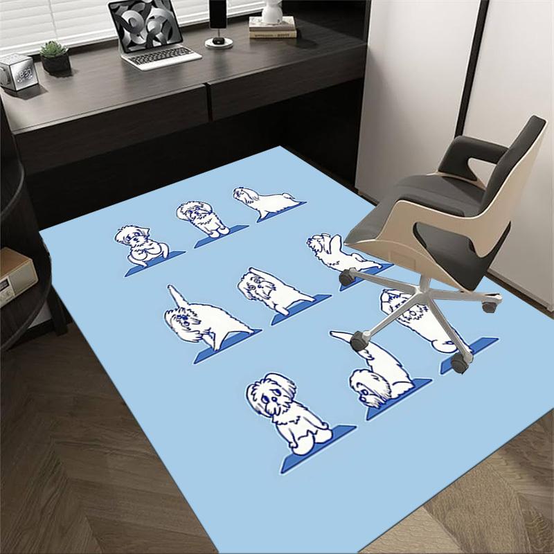 

1PC yoga dogs Non-Slip Floor Carpet Compatible for Office&Living Room&Bedroom&Dining room - Flat- Soft & Pattern, Vibrant Colors-W305 60cm by 90cm