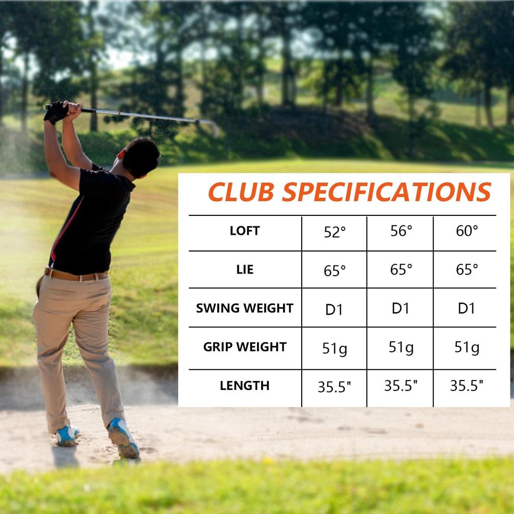 MAZEL Men's Right-Handed Wedge Golf Club (Silver, Loft: 56)