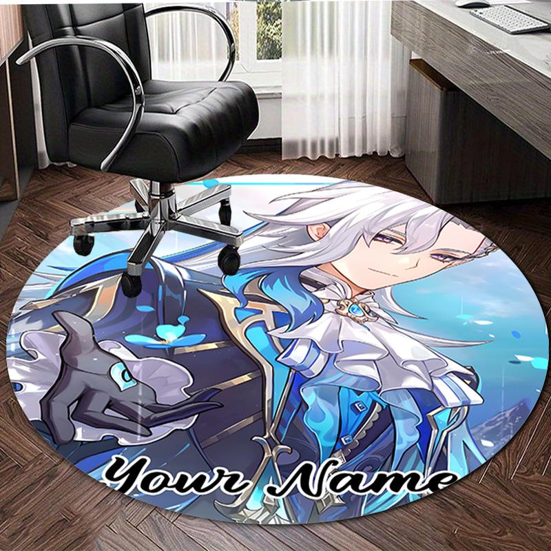 Personalized Genshin Impact Round Chair Office Rug - Perfect for Mat, Office Chair & More - Ideal Gift for Birthdays and Holidays