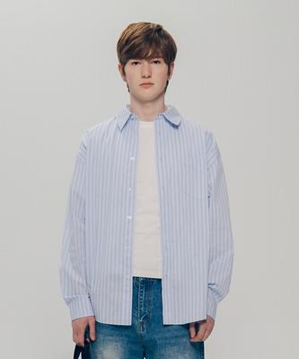 YALE Loose Fit Multi-Stripe Shirt_Light Blue