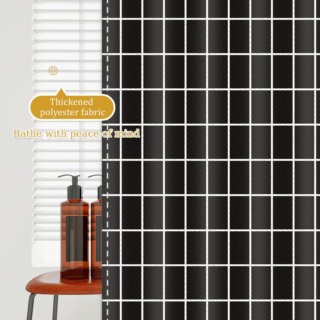 Minimalist Polyester Waterproof Shower Curtain - Effortlessly Adds a Clean Finish