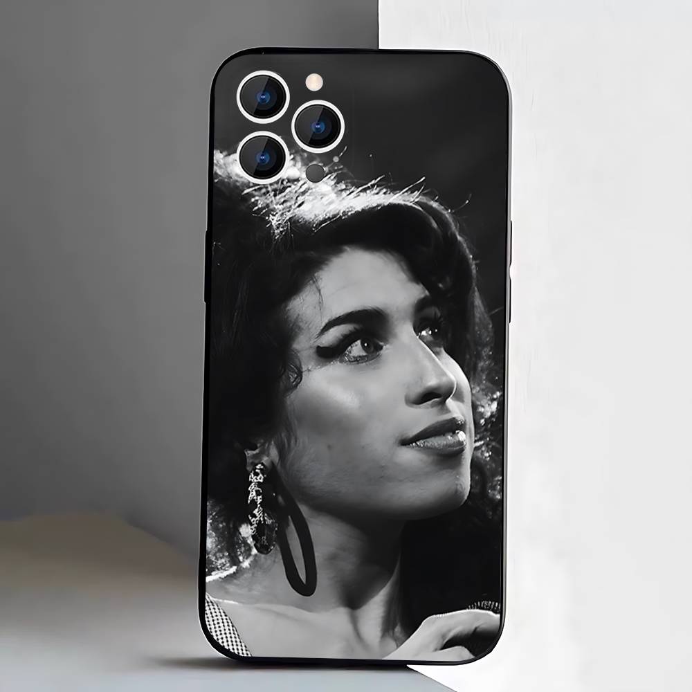 A-Amy Winehouse Phone Case For iPhone 17,16,15,14,13,12,Pro,Max,Plus,E,SE4,Air,Mini Black Soft Box