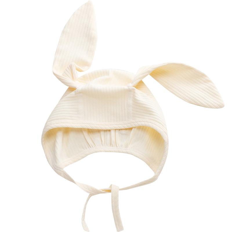 Baby Bunny Ear Hat: Nordic Tie-Up Spring/Summer Fetal Cap with Ear Protection.