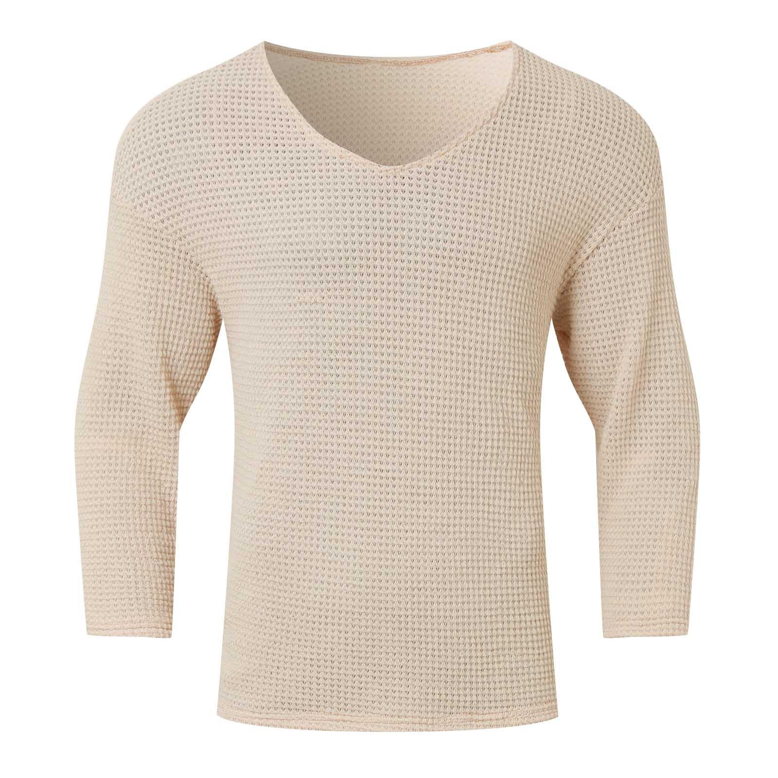 

Men s V-Neck Lace Knit Sweater Lightweight Casual Pullover in Beige Grey Navy Black S хакі