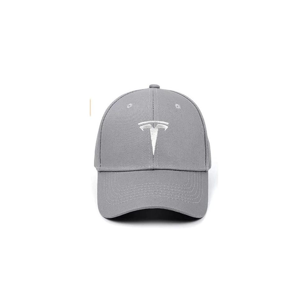 (gris) Gorra de Béisbol Tesla Sombreros Ajustables