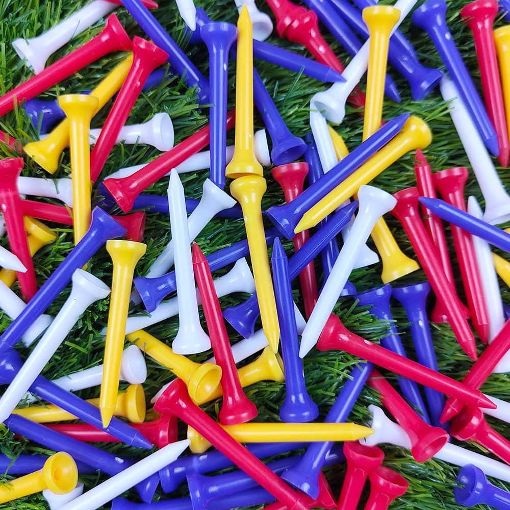 50 Pieces of Golf Tee Plastic Durable Mixed Color 4 Sizes Available Golf Tee Accessories