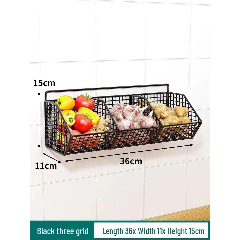 Scaffale Multifunzionale da Cucina da Parete per Verdura e Spezie