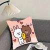 B-Brown Bearr And Cony Cute Cushion Cover Pillowcase Ultra Soft Skin Friendly Fabric Cloud Like Comfort & Concealed Zipper