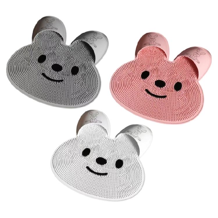 Badezimmermatte Badezimmer-Sicherheitsmatte Silikon Peeling Duschmatte Mit Süßem Hasendesign Für Fußgesundheit 30cm