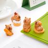 7Pcs Cute Mini Cake Capybara Family Resin Miniature Figurines Resin Lovely Capybaras Mini Decorations Fairy Garden Accessories