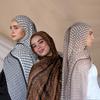 Luxury Plaid Print Jersey Hijab Scarf Long Muslim Shawl Plain Soft Turban Tie Head Wraps For Women Africa Headband 70x180cm