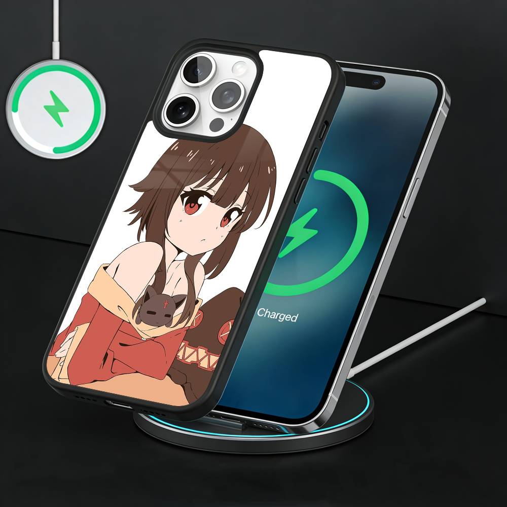 Megumin Anime K-KonoSubaS Phone Case For iPhone17,16,15,14,13 Plus,Pro Max Magnetic For Magsafe Wireless Charging iPhone12PROMAX