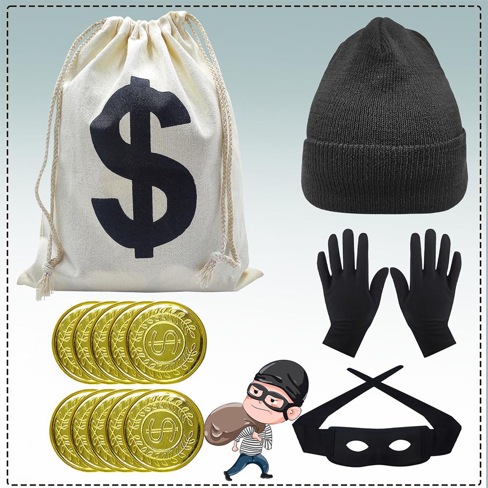 

Movie Robber Cosplay Costume Thief Bank Robber Disguise Accessories Set for Women Men Halloween Carnival Party Clothes Role Play XXL