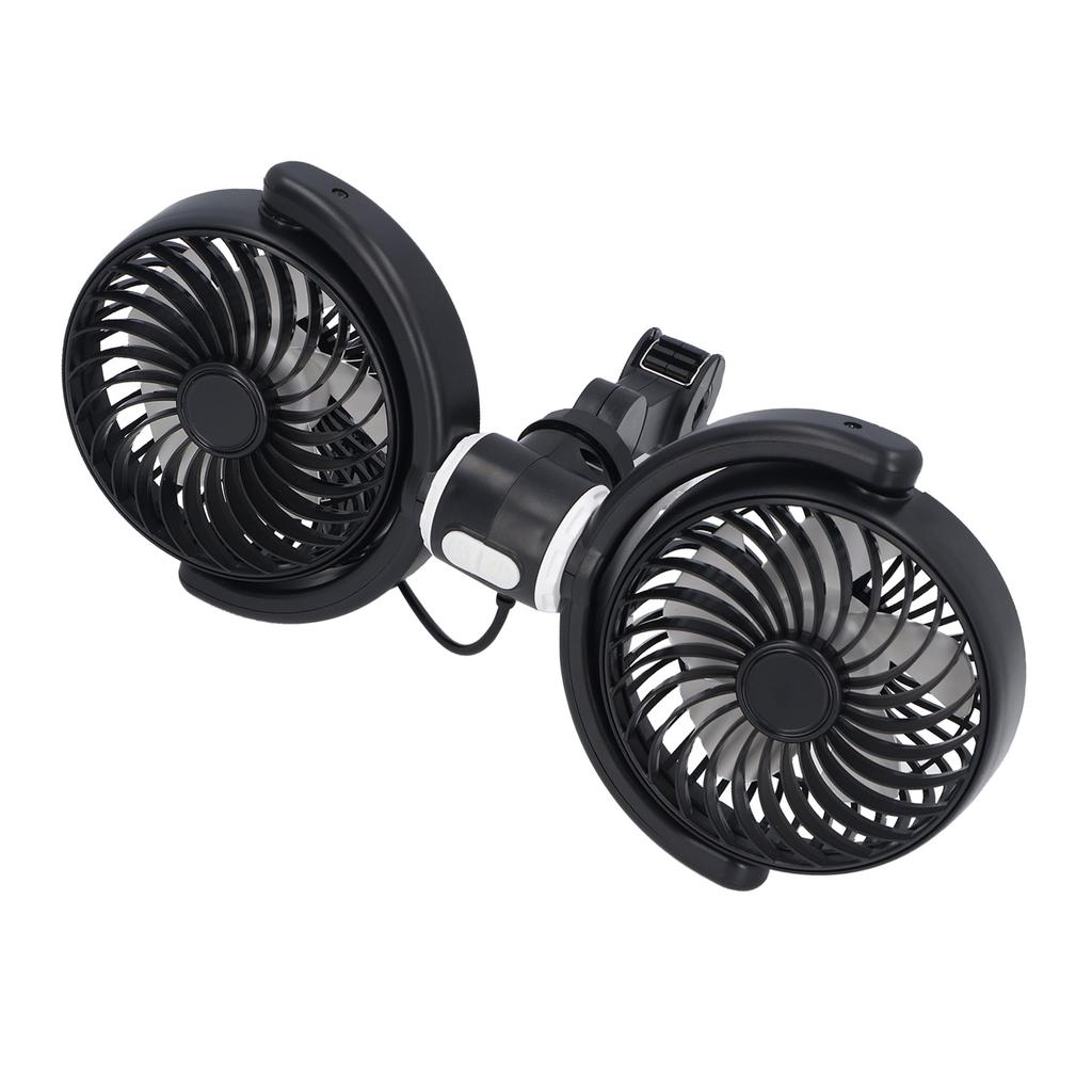 USB Car Cooling Fans for Backseat Dual Head Car Fan Quiet Vehicle Rear Headrest Fans for Driving
