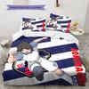Captain Tsubasa Pattern Bedding Quilt Set Quilt Cover Pillowcase Home Decoration Birthday Gift (1 * Duvet Cover + 2 * Pillowcase, Without Core)