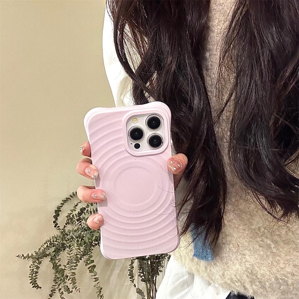 Ripple Pattern Shockproof For Magsafe Case For iPhone 15 14 13 12 11 Pro Max Plus Wave Magnetic Wireless Charger Cover