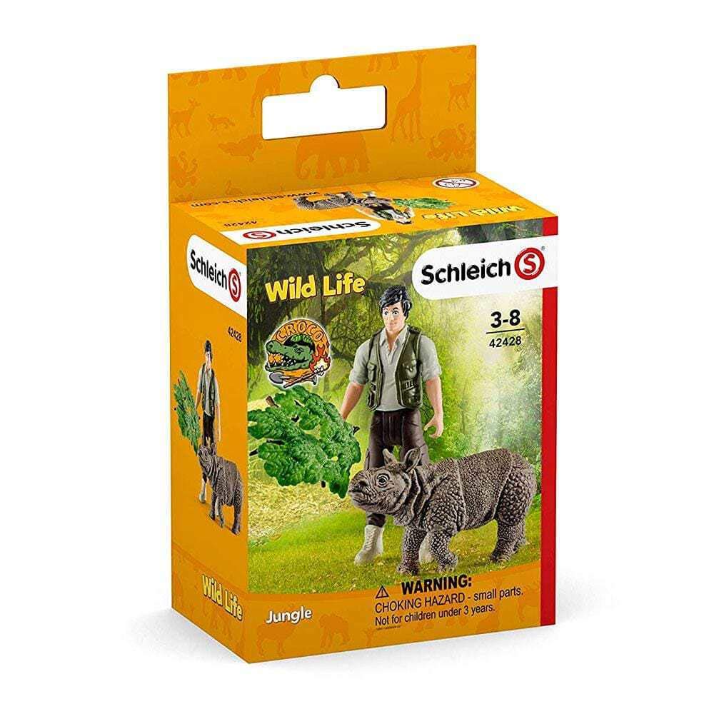 Schleich Wildlife Ranger and Indian Rhinoceros Starter Set Figure 42428