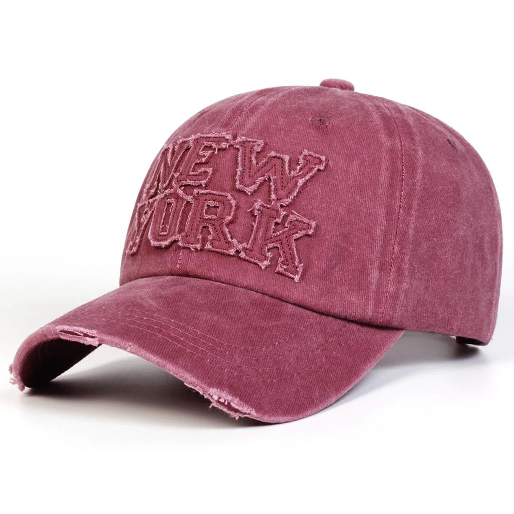 Unisex New York Stickers Embroidery Wash Baseball Caps Spring Autumn Outdoor Adjustable Casual Hats Sunscreen Hat Sports Cap
