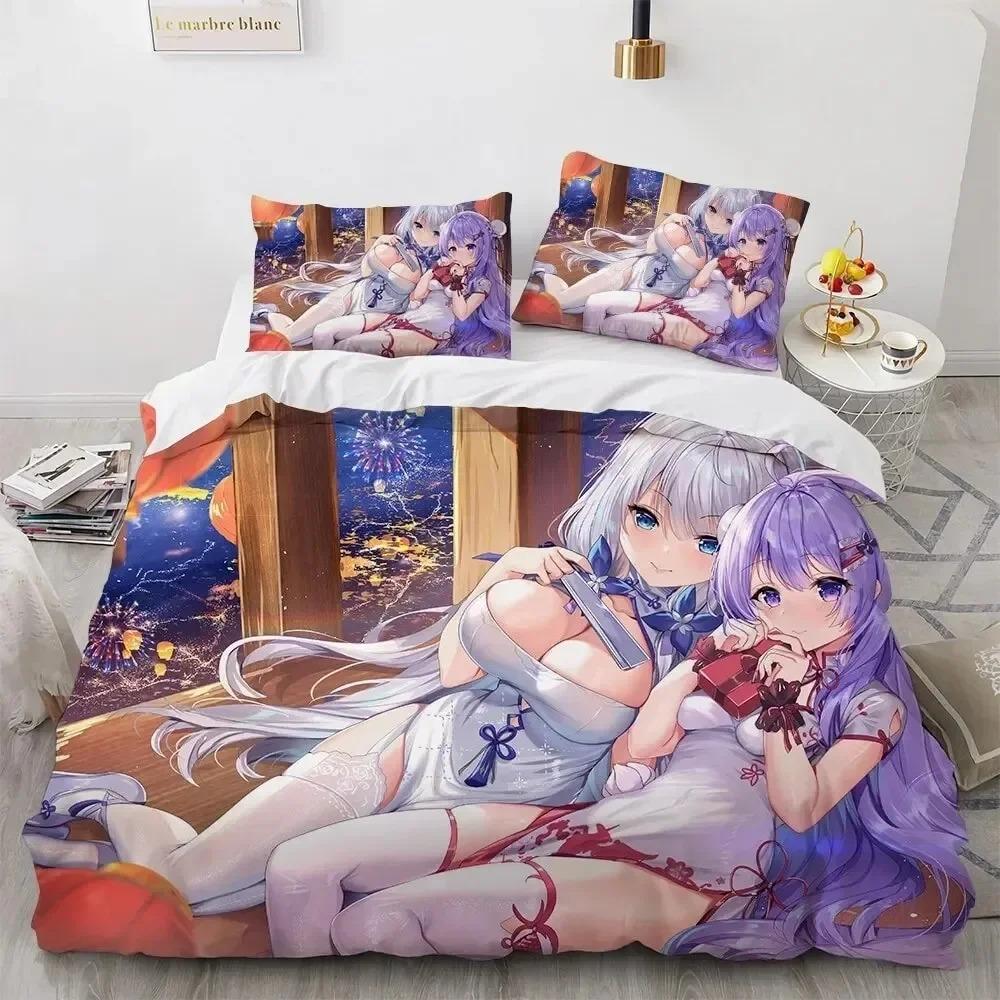 Kawaii Anime Sexy Girl Bedding Set For Bedroom Soft Modern Bedspreads Comefortable Kids Duvet Cover Quilt Cover And Pillowcase