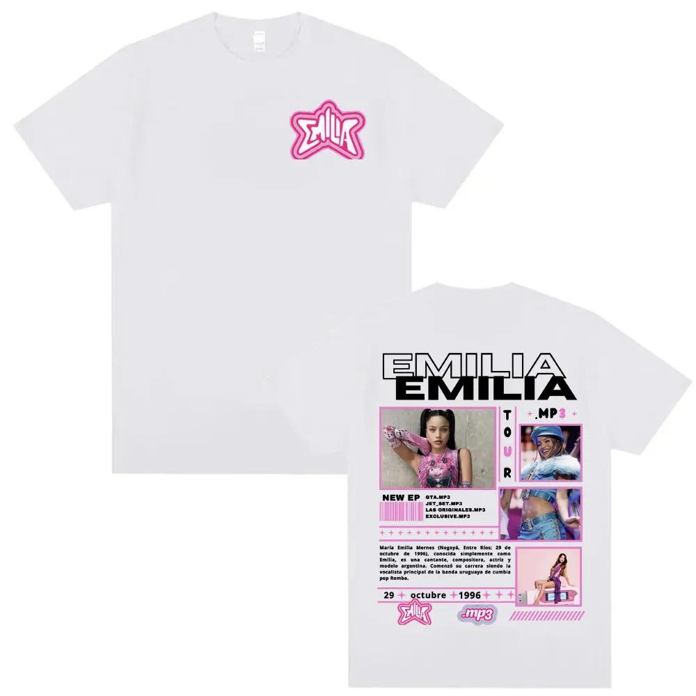 Fashion Aesthetic Tshirts Hip Hop Streetwear Singer Emilia Mernes MP3 Tour Graphic T Shirt Men Clothing Casual Short Sleeve Tees