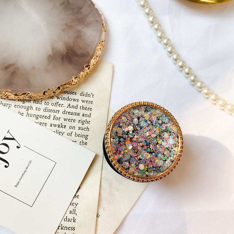 

Ins Creative Drop Glue DIY Mobile Airbag Bracket Adhesive Foldable Support Desktop Colorful Sparkling Powder Lazy Air Cushion