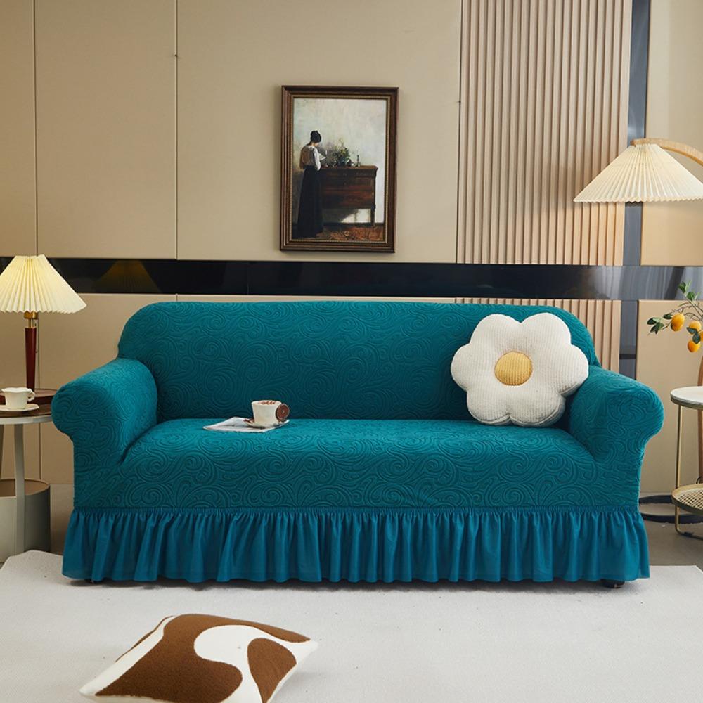 

Jacquard Velvet Sofa Cover Protector Elastic Full Coverage Universal Set Thickened All Season Single 90-140cm