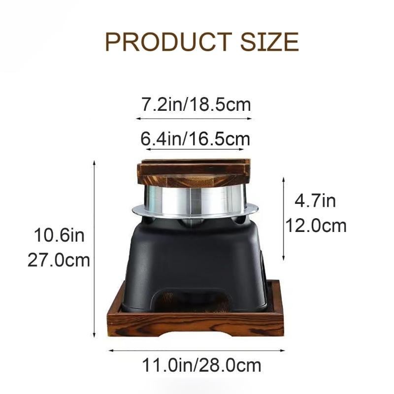 Portable Alcohols Burners Stove Cooking Pot with Wood Lid For Outdoor Picnics Hiking And Indoor Rice Making Cookware Set