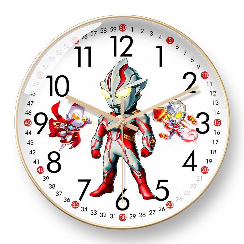

Ultraman Silent Quartz Boys Room Wall Clock, Radio Controlled with Automatic Time Sync, Punch-Free Hanging. 8 inches