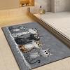 Cute Three Cat Non-Slip Floor Mat - Soft Bathroom Mat, Suitable for Bathroom, Kitchen, Foyer - Non-Slip Plastic Lining, Washable