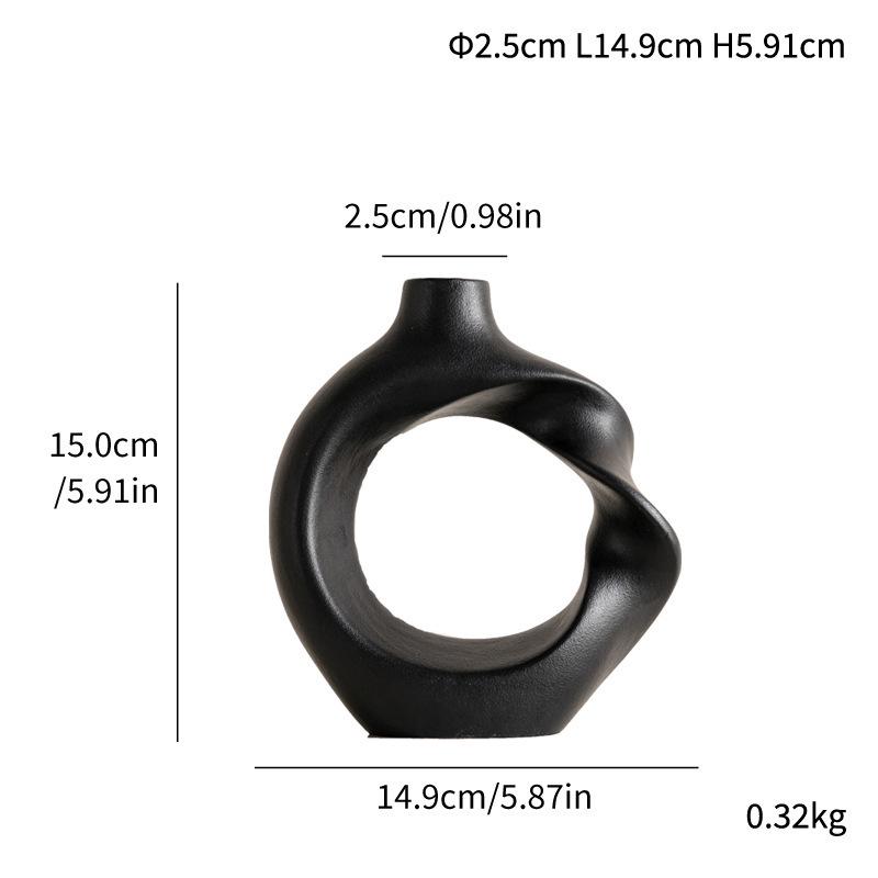 Elegant Ceramic Twisted Flower Vase - Home Decoration Creative Round Pottery Luxury Holder