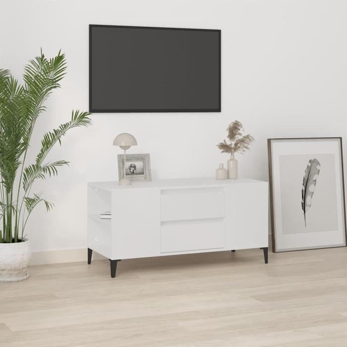 VidaXL Meuble TV Blanc 102x44,5x50 cm Bois d'ingénierie 819604