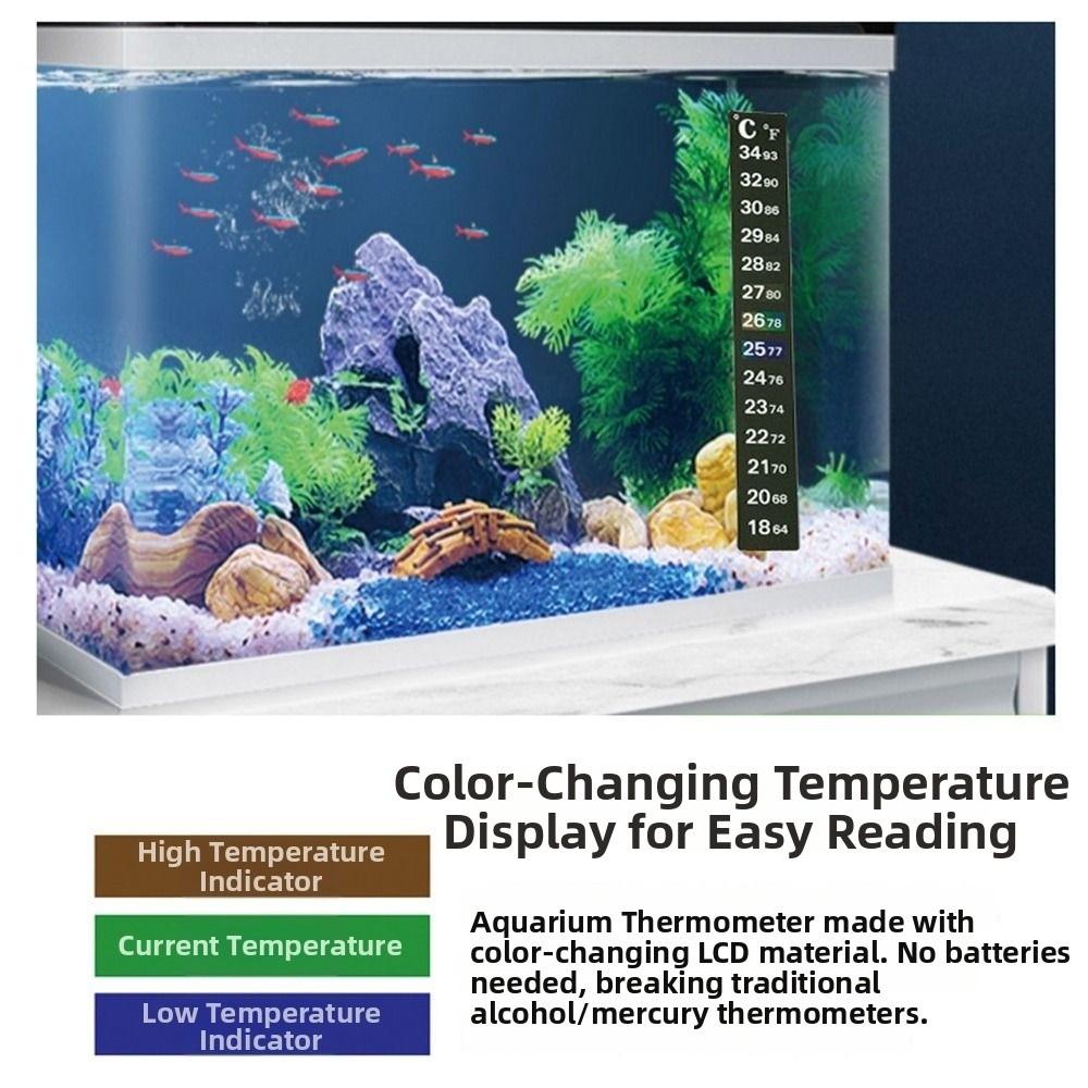 5Pcs 4-36 0-50 Digital Fish Tank Thermometer C/F Discolor Temperature Sticker  Aquarium