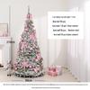 Luminous 1.8m Flocked Snow-Falling Retractable Christmas Tree for Home or Mall Decoration