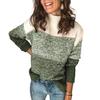 New Autumn and Winter Collection: Women's Casual Sweater, Striped Patchwork High-neck Color-blocking Knitted Sweater