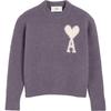 Ami Paris Ami De Coeur Wool Blend Sweater Unisex UKS025KN0032-PURPLE
