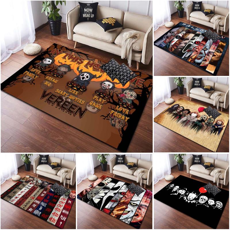 Halloween Horrorfilme Charakter Huanted House Bereich Teppich Wohnzimmer Dekor Bodenmatte Teppich für Wohnzimmer Alfombra Infantil