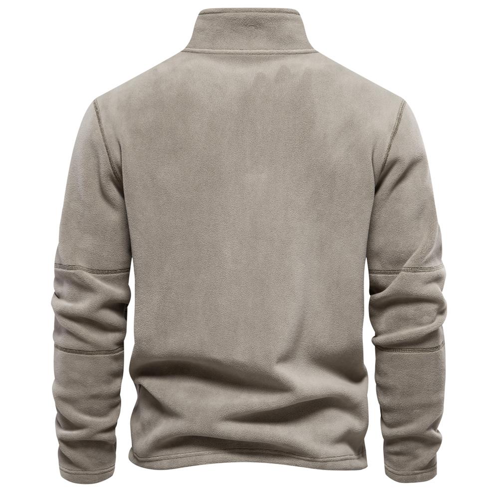 STORN Mens Thicken Warm Fleece Sweatshirt Jacket Quarter Zipper Mock Neck Pullover Men's Sweatshirt Soft Shell Mens Jacket