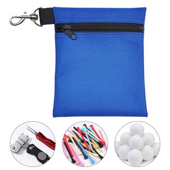 Golf Ball Carrier Bag with Lobster Buckle Portable Golf Tee Holder Zipper Golf Ball Waist Holding 7 Standard Golf