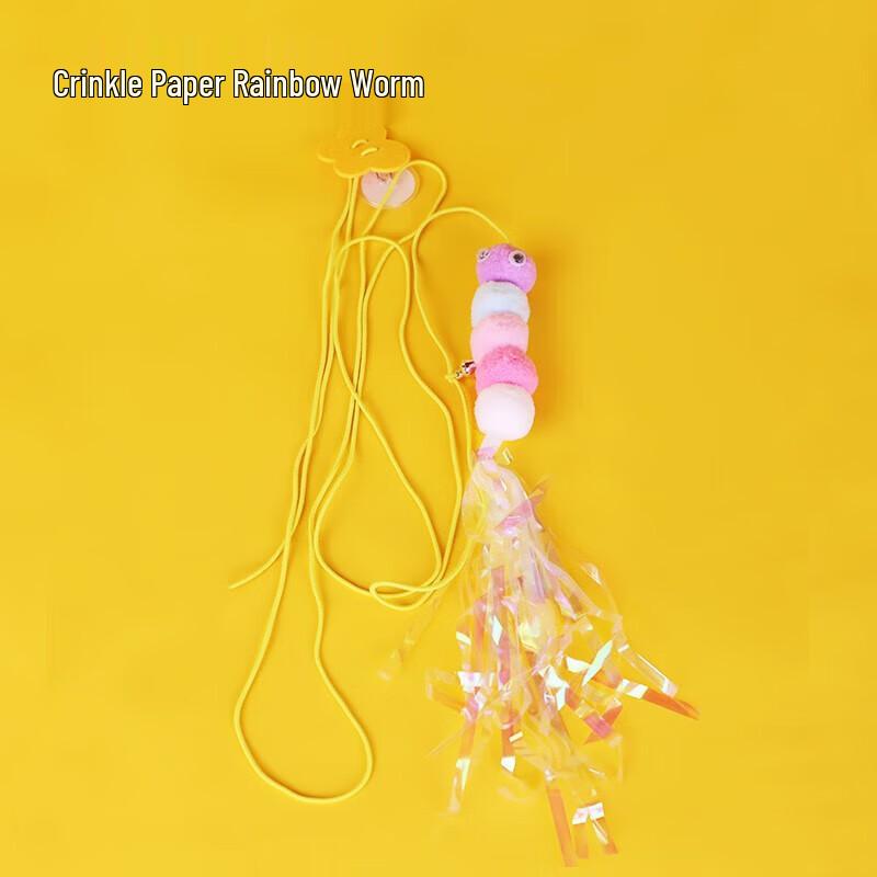 Interactive Cat Crinkle Rainbow Worm Toy Set