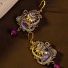 KEQIU Vintage Earring High-Quality Palace Style Retro Portrait Earrings Light Luxury European and American Style Earrings