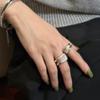 S925 Sterling Silver Korean-Style Curved Bag Ring with Heavy Industry Texture