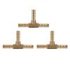 5pcs Brass T 3-Way Hose Joiner Fittings Barbed Connector   Water Oil Gas Fuel (6mm)