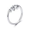 WOSTU Genuine 925 Sterling Silver Dazzling Dangle Heart Finger Rings for Women Luxury Sterling Silver Jewelry Anel CQR215