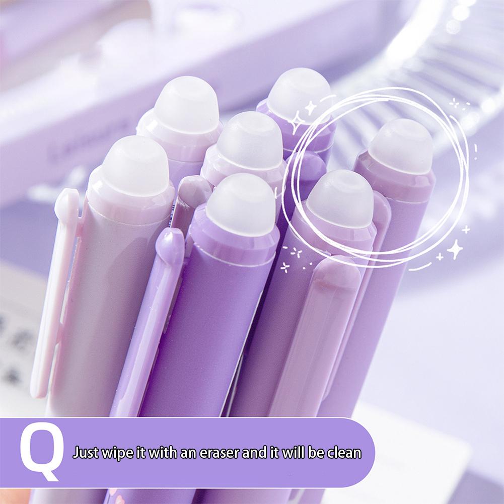 4Pcs/Box 0.5mm Black Ink Colorful Gel Pen Erasable Gel Pen ST Tip Quick Drying Students Stationery Office Accessories