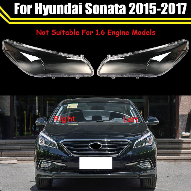 For Hyundai Sonata 2015 2016 2017 Car Front Headlight Lens Cover Auto Shell Headlamp Lampshade Glass Lampcover Head Lamp Caps
