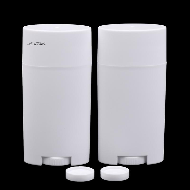 2Pcs 75g PP Empty Deodorant Containers Twist-Up Refillable Plastic Bottles for DIY Natural Deodorant Stick Tube Cosmetics
