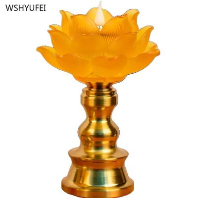 Kerzenständer in Form einer Lotusblume Zubehör für Ahnentafeln Beten für Glück Tempel-Gesetzgesellschaft Opfergabe Heimdekoration